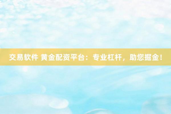 交易软件 黄金配资平台：专业杠杆，助您掘金！