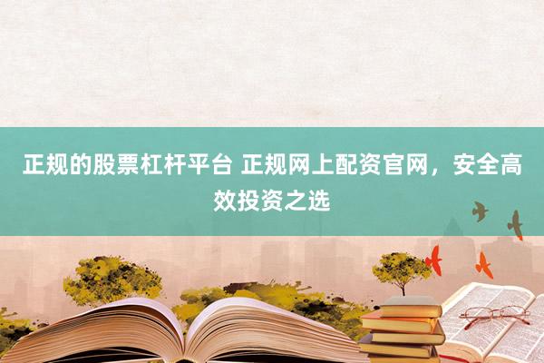 正规的股票杠杆平台 正规网上配资官网，安全高效投资之选