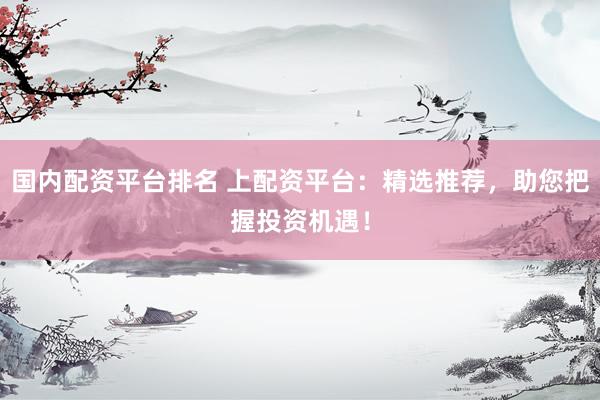 国内配资平台排名 上配资平台：精选推荐，助您把握投资机遇！