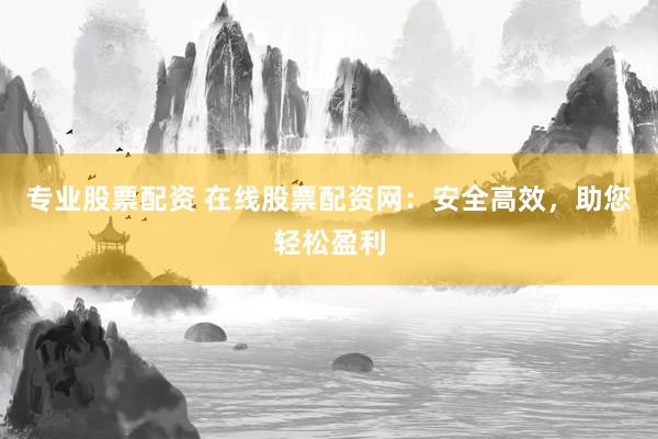 专业股票配资 在线股票配资网：安全高效，助您轻松盈利