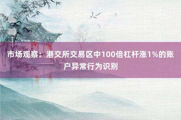 市场观察:港交所交易区中100倍杠杆涨1%的账户异常行为识别