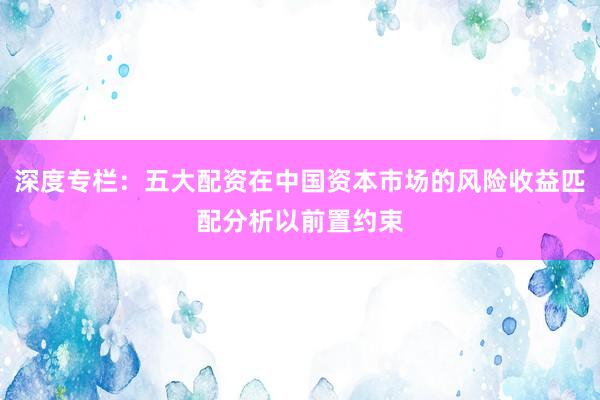 深度专栏：五大配资在中国资本市场的风险收益匹配分析以前置约束