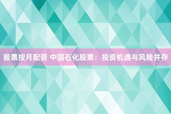 股票按月配资 中国石化股票：投资机遇与风险并存