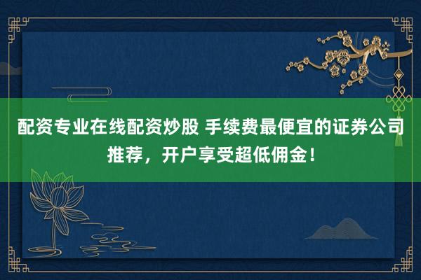 配资专业在线配资炒股 手续费最便宜的证券公司推荐，开户享受超低佣金！