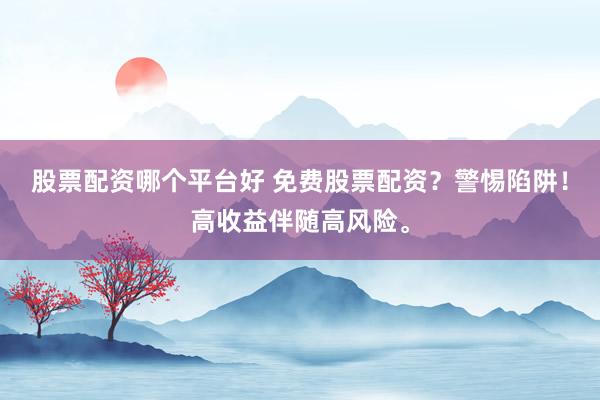股票配资哪个平台好 免费股票配资？警惕陷阱！高收益伴随高风险。