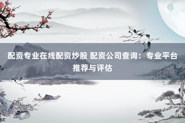 配资专业在线配资炒股 配资公司查询：专业平台推荐与评估