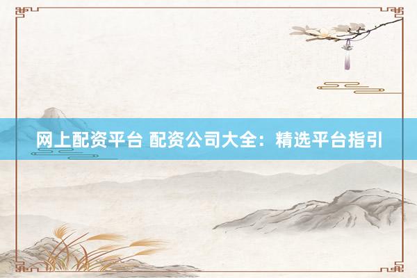 网上配资平台 配资公司大全：精选平台指引