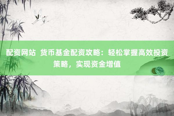 配资网站  货币基金配资攻略：轻松掌握高效投资策略，实现资金增值